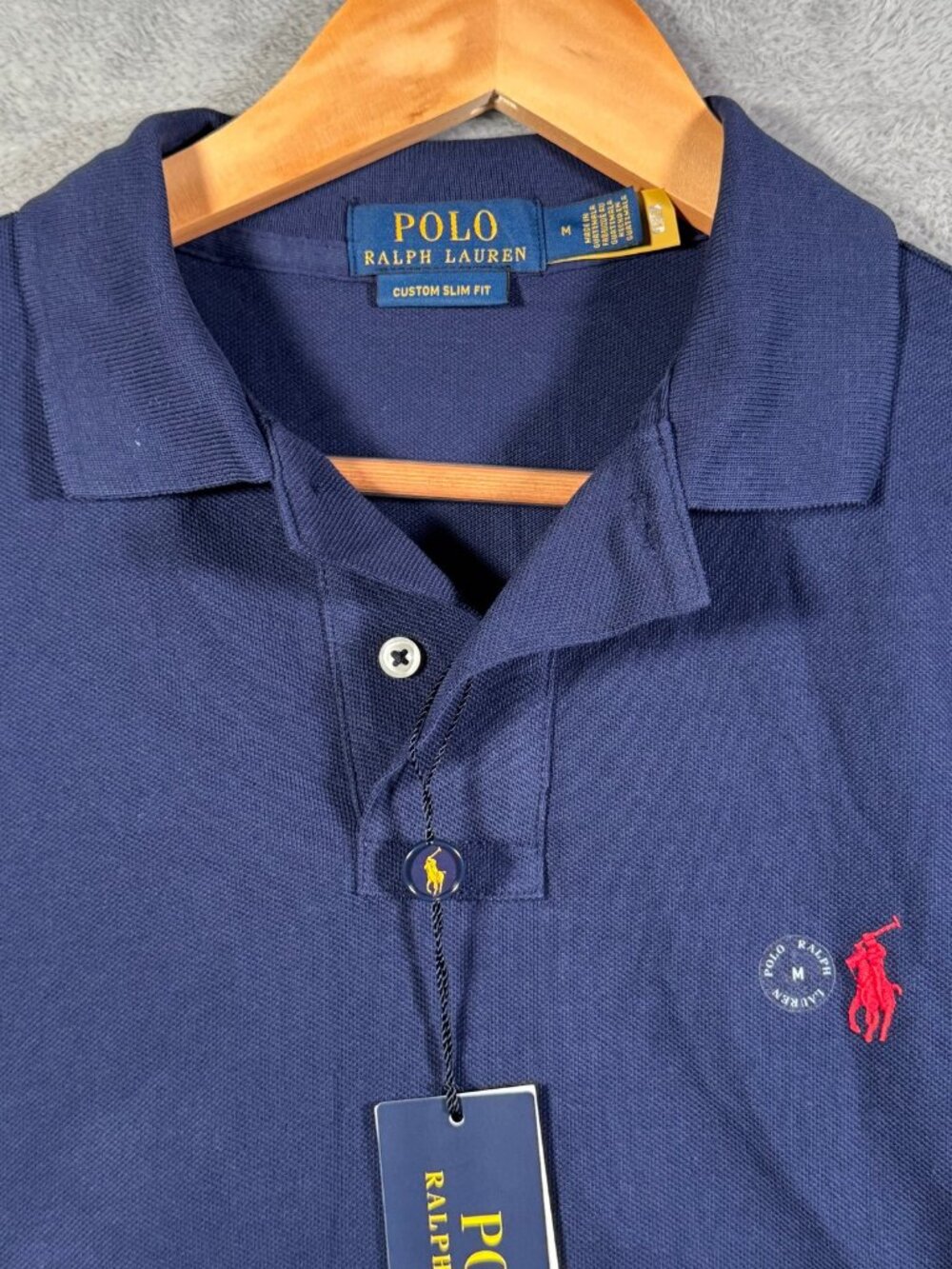 Polo Ralph Lauren Shirt Mens M Blue Custom SLIM Fit Short Sleeve Cotton $118